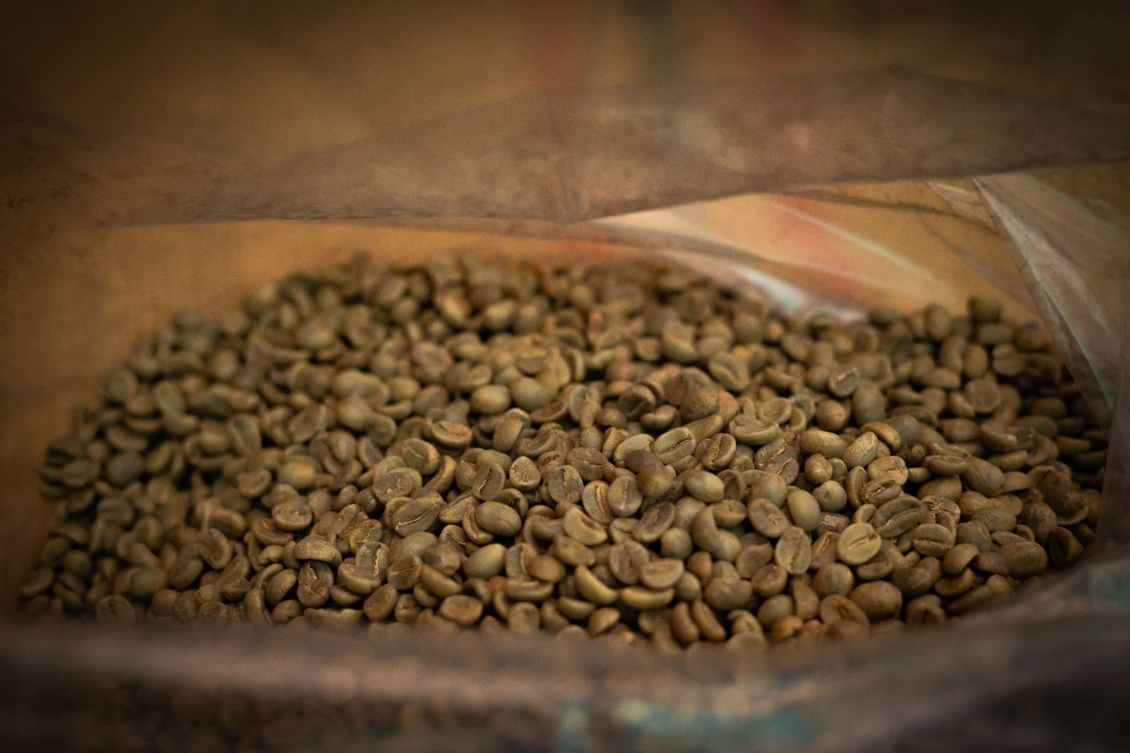 Café verde en empaque sellado al vacío